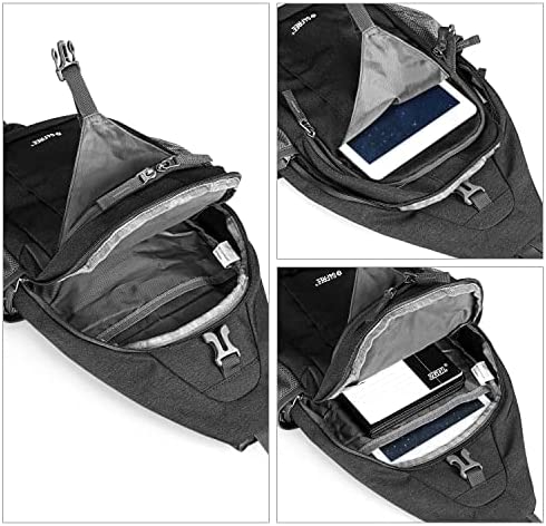 G4Free Sling Bag RFID Blocking Sling Backpack Crossbody Chest Bag Daypack for Hiking Travel(Black) - Image 4
